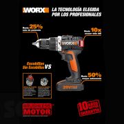 Wx373 - 20V Taladro Percutor Li-Ion 2Bat 2Ah. Bl