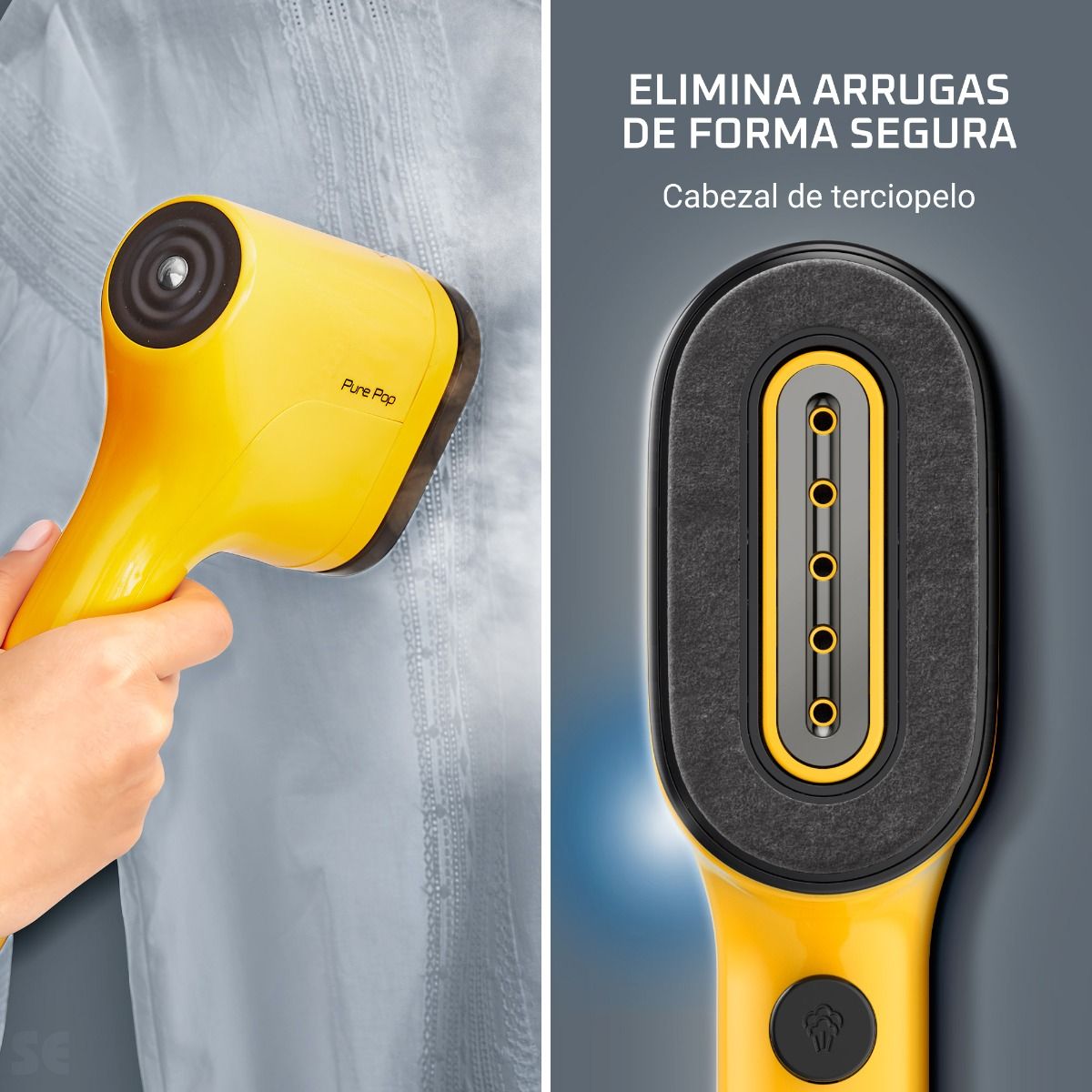 Plancha Ropa Pure Pop Amarillo Salida de Vapor 20 G/Min Rowenta