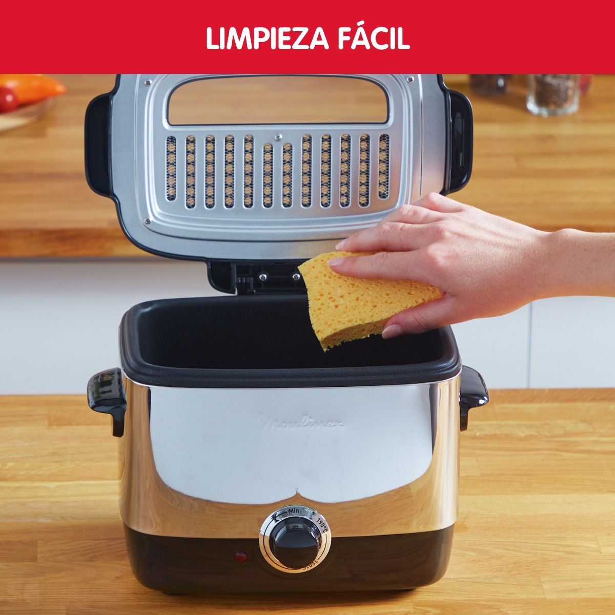 Freidora de Aceite Compacta, Termostato Ajustable, 1l. Moulinex
