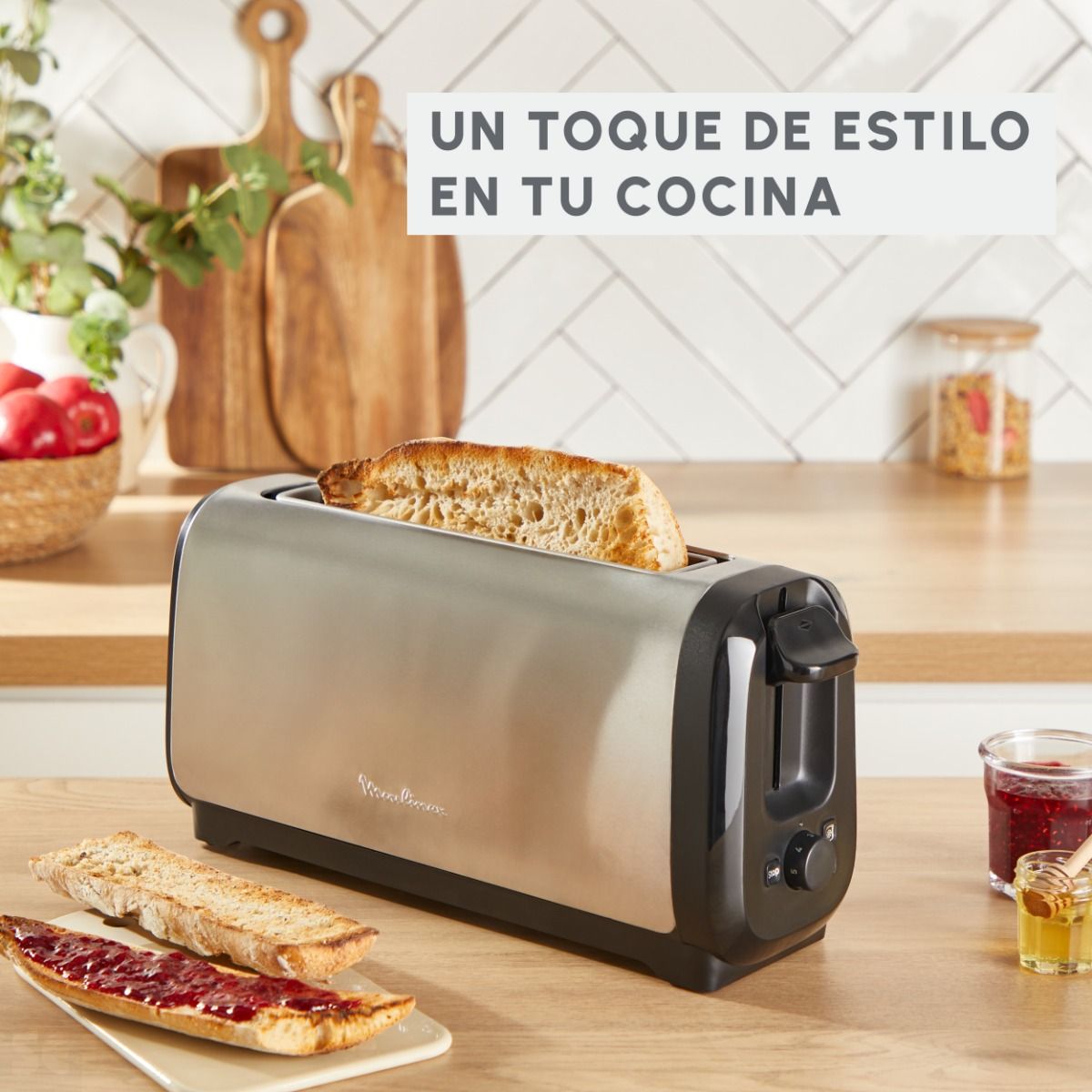 Tostadora de Ranura Larga Menor Consumo Energético Moulinex
