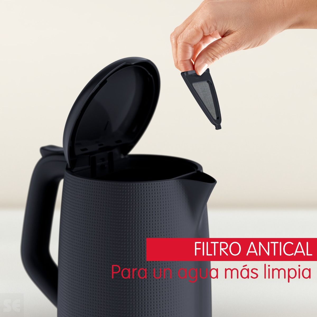 Hervidor de Agua Morning 1.7l. Negro Moulinex
