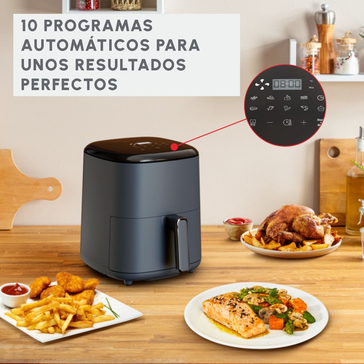 Freidora de Aire Easy Fry Max Java Peppe 5l. Moulinex