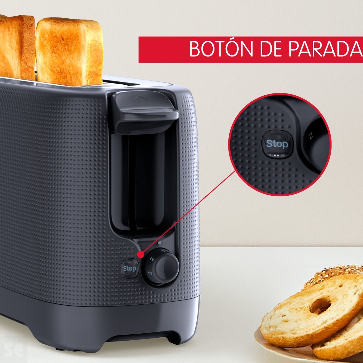 Tostador Morning 1 Ranura Larga Negro Moulinex