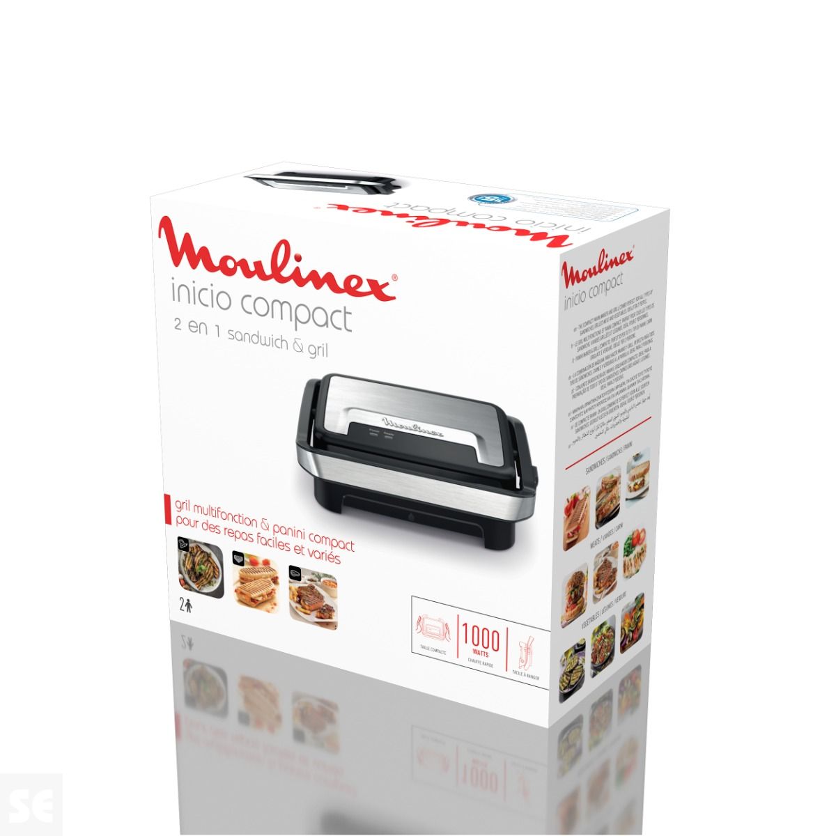 Plancha de Paninis & Grill Inoxidable 1000 W Moulinex