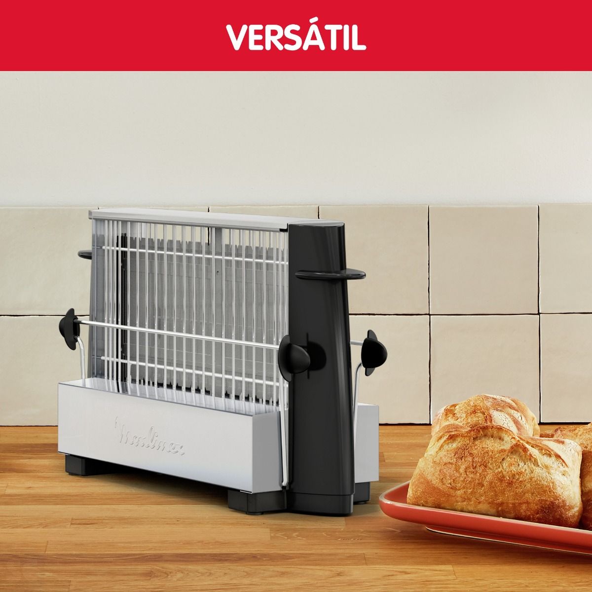 Tostadora Multipan Acero Inoxidable para 4 Rebanadas Moulinex