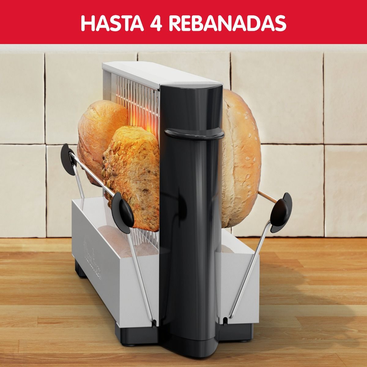 Tostadora Multipan Acero Inoxidable para 4 Rebanadas Moulinex