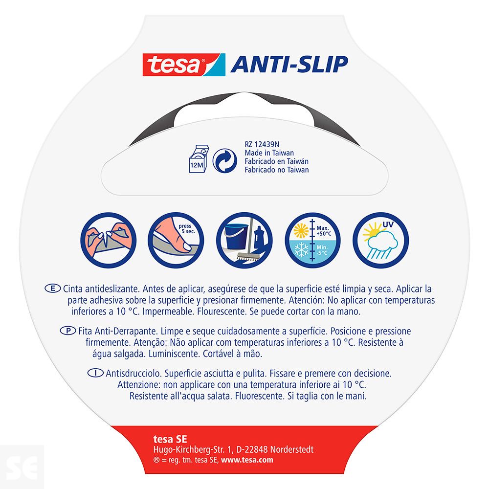 Cinta Adh. Antideslizante 5x25 Fluorescente