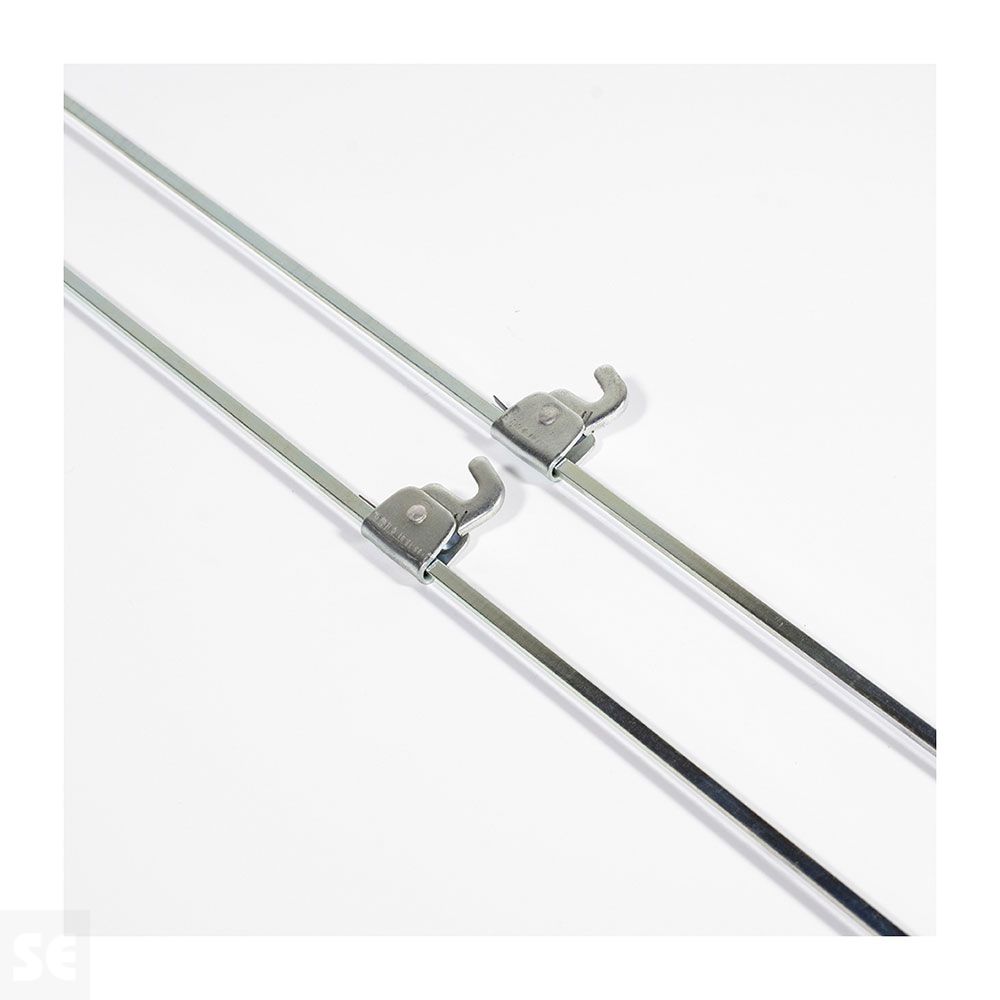 Varillas Cuadros Zincadas 1 m + 2 Ganchos 2 uds.