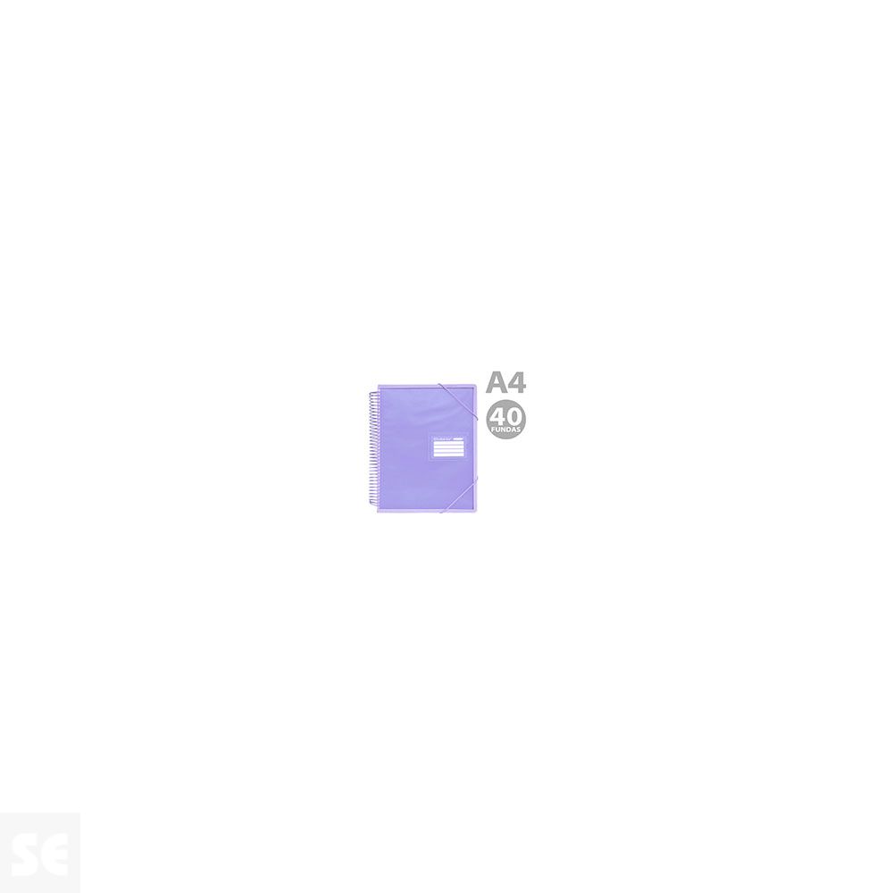 Carpeta 40 Fundas Con Espiral  Colorline