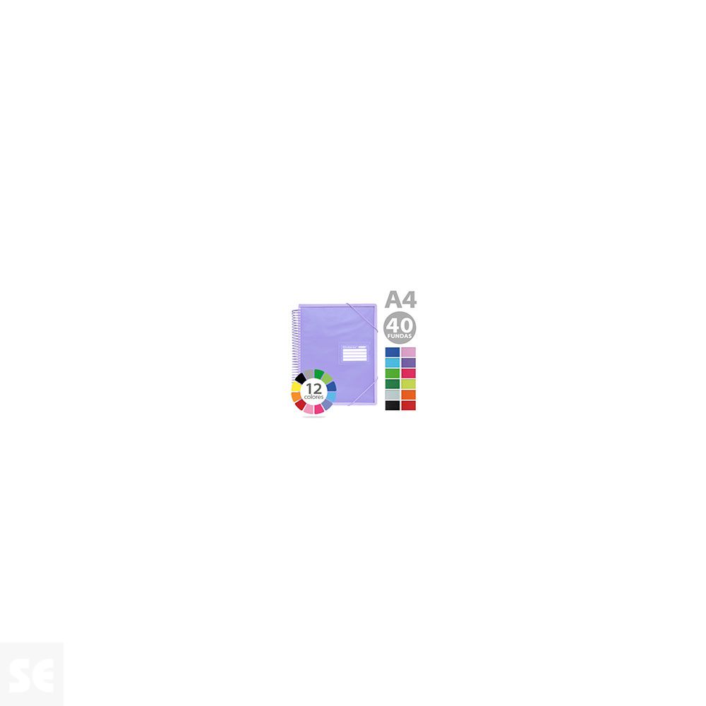 Carpeta 40 Fundas Con Espiral  Colorline