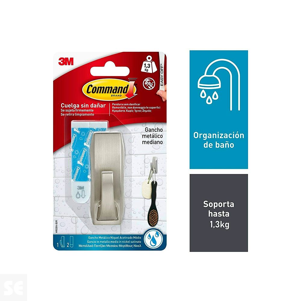 Gancho Command Metal Moderno Mediano