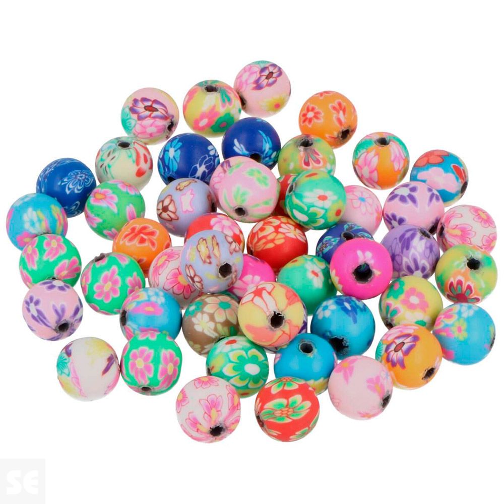 Cuentas 14862 Poliméricas Bolas Modelos Surtidos 10mm 50u.