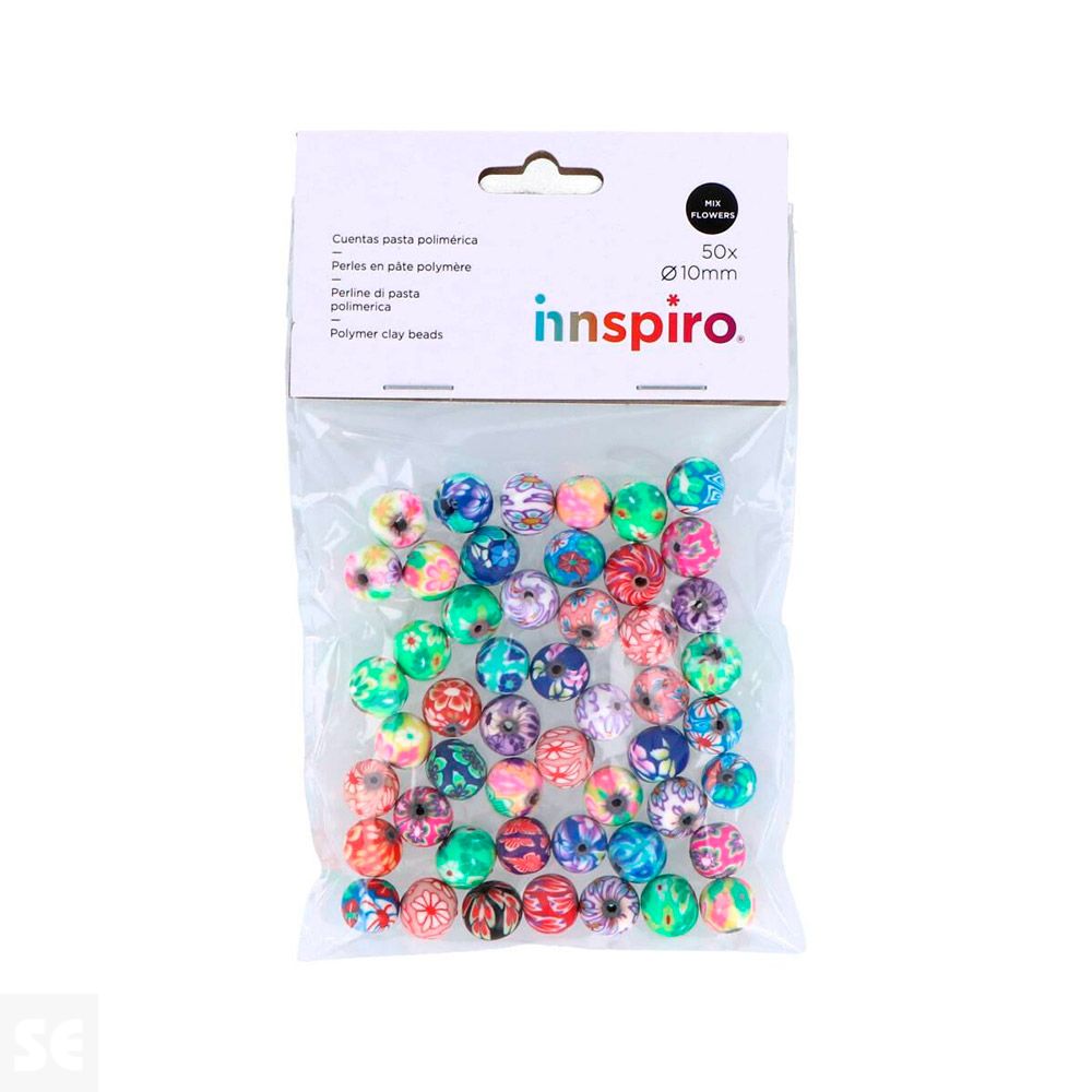 Cuentas 14862 Poliméricas Bolas Modelos Surtidos 10mm 50u.