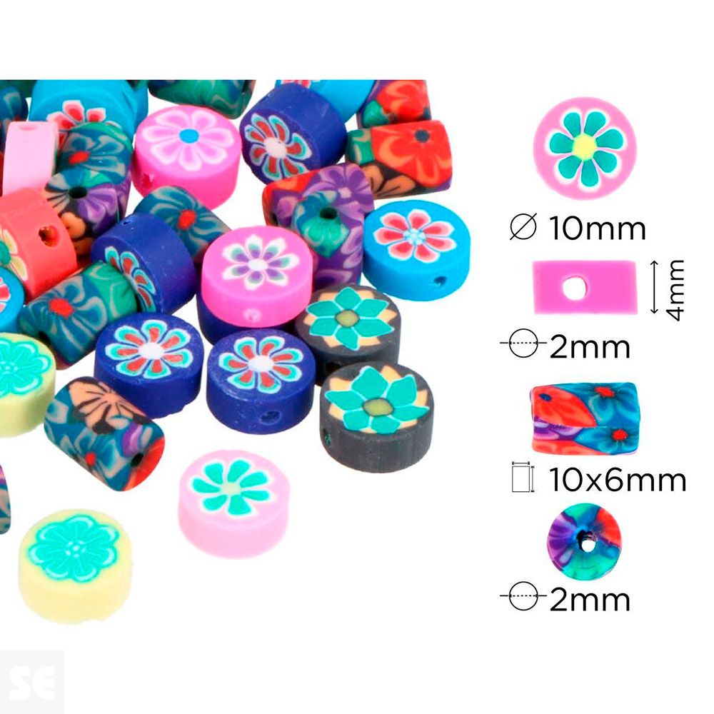 Cuentas Poliméricas 14863 Cilindro -Disco Surt 10mm 200u