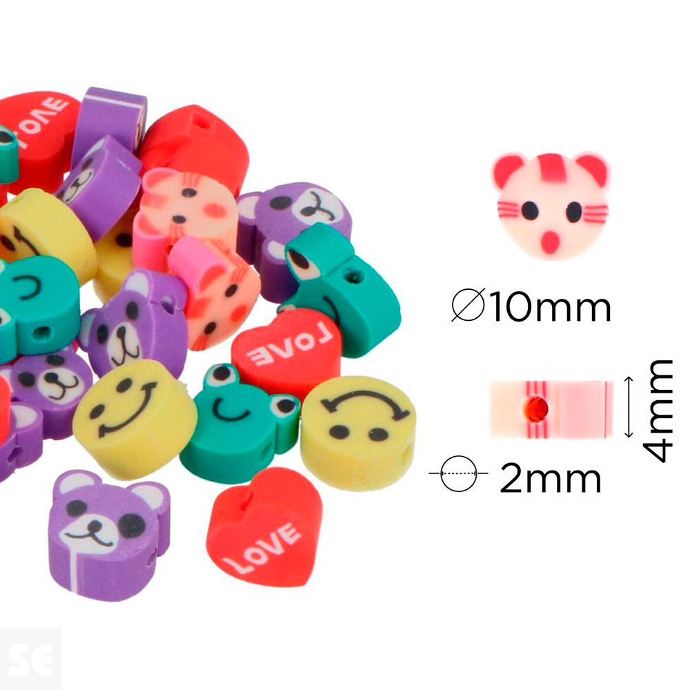 Cuentas 14864 Poliméricas Infantiles Diam.10x4mm 35u..