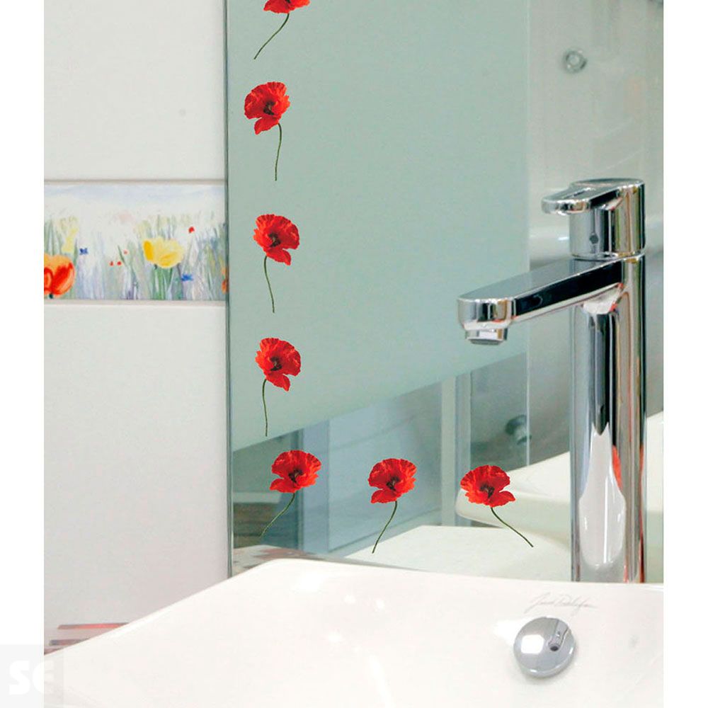 Adhesivo Pared Amapolas 11x10,5Cm