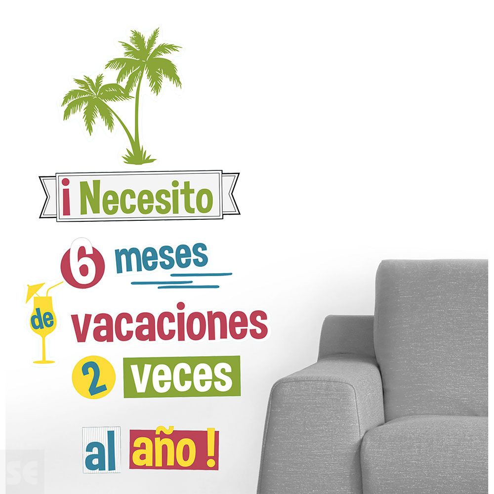 Sticker Deco Necesito 6 Meses 24x68Cm