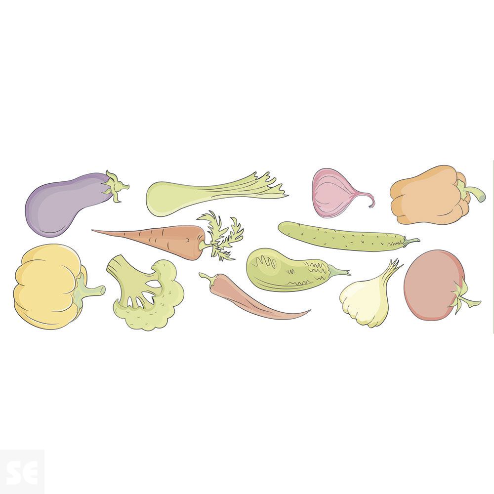 Sticker Deco Vegetales 24x68Cm