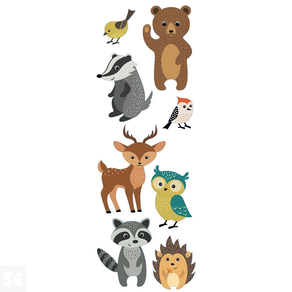 Sticker Deco Animales Bosque 24x68Cm