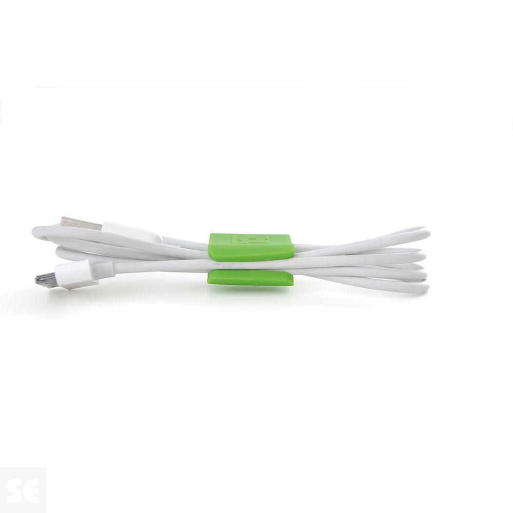 Sujeta Cables Clip Verde/Gris Pequeño