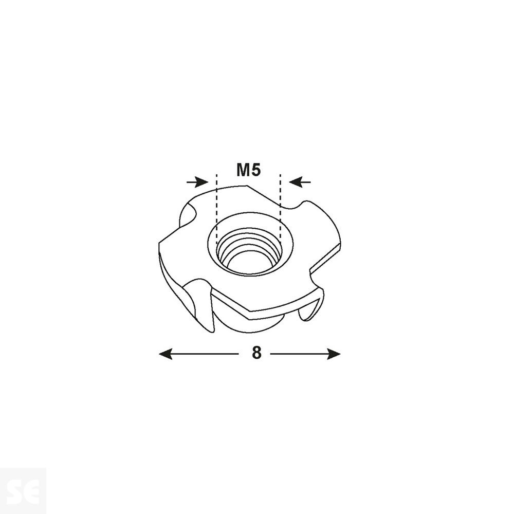 Tuerca de entrada Cincada M5x8 mm (10 uds.)