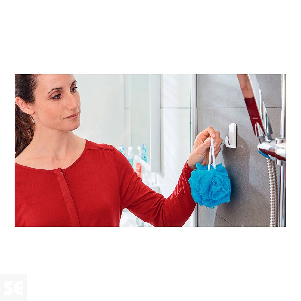 Powerstrips Waterproof Gancho Plastico Blanco