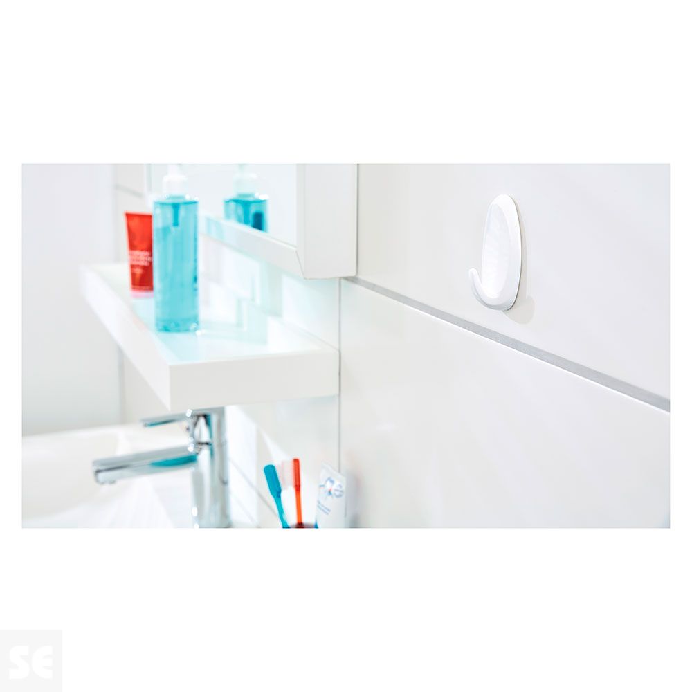 Ganchos Grandes + 4 Tiras Ovalados Cromados Opacos