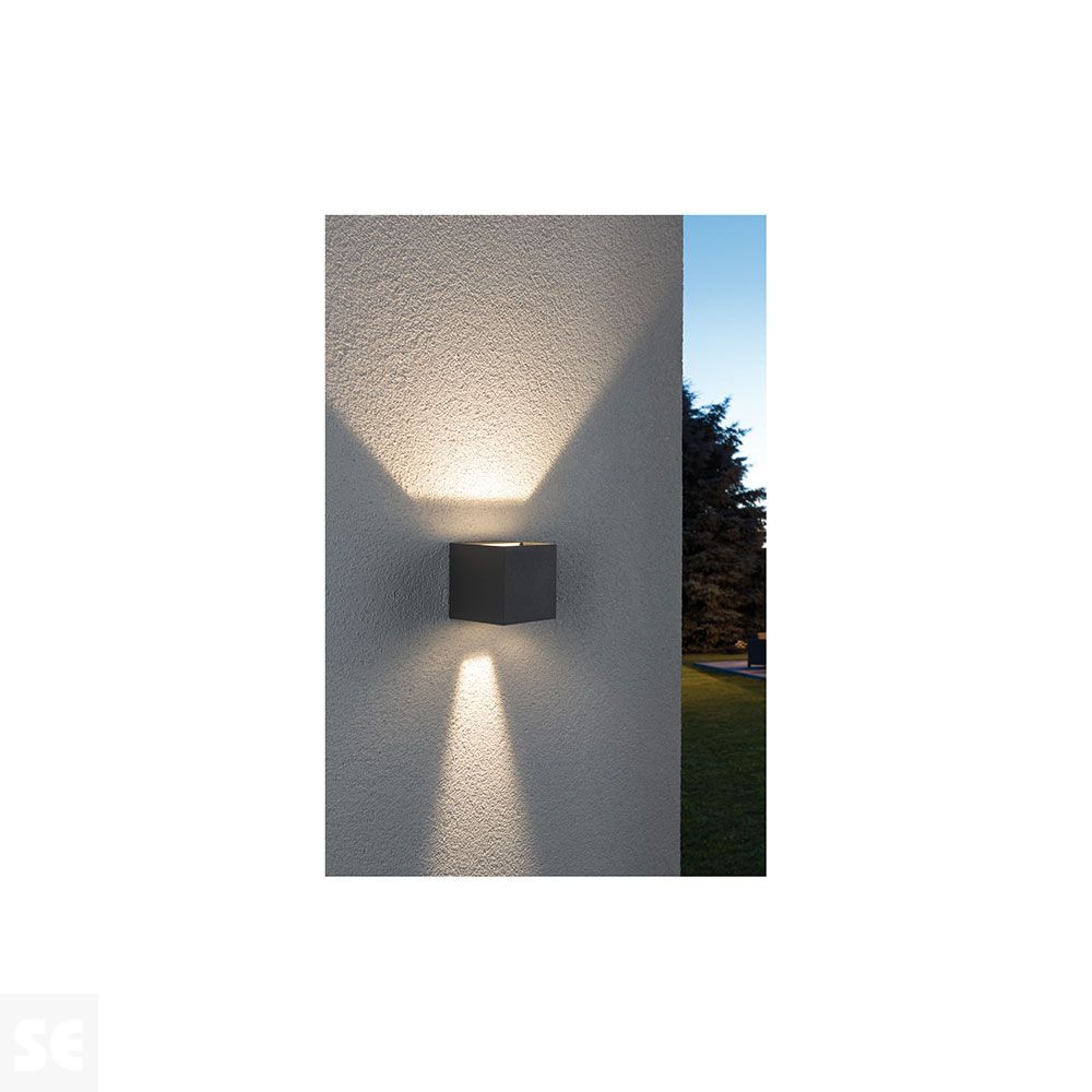 Lámpara de pared Led 2x3 W Ip65 Eck 80x80 Gris Ref.18000