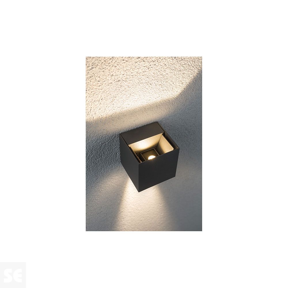 Lámpara de pared Led 2x3 W Ip65 Eck 80x80 Gris Ref.18000