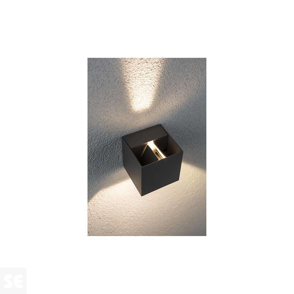 Lámpara de pared Led 2x3 W Ip65 Eck 80x80 Gris Ref.18000