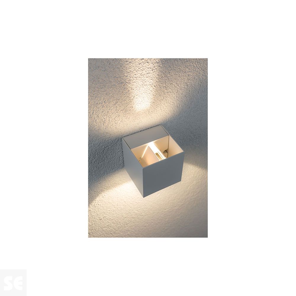 Lámpara de pared Led 2x3 W Ip65 Eck 80x80 Blanco Ref.18001