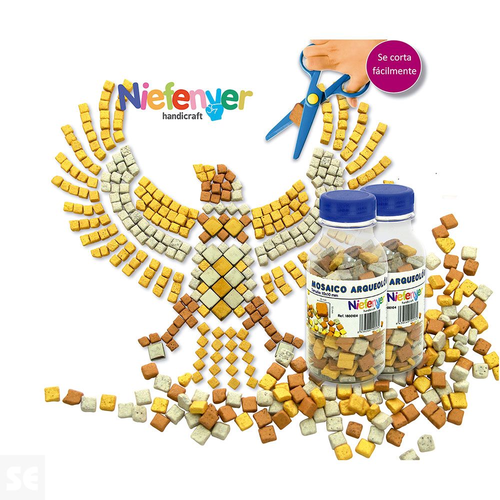 Botella Mosaicos Arqueológico 10x10 mm 250 g