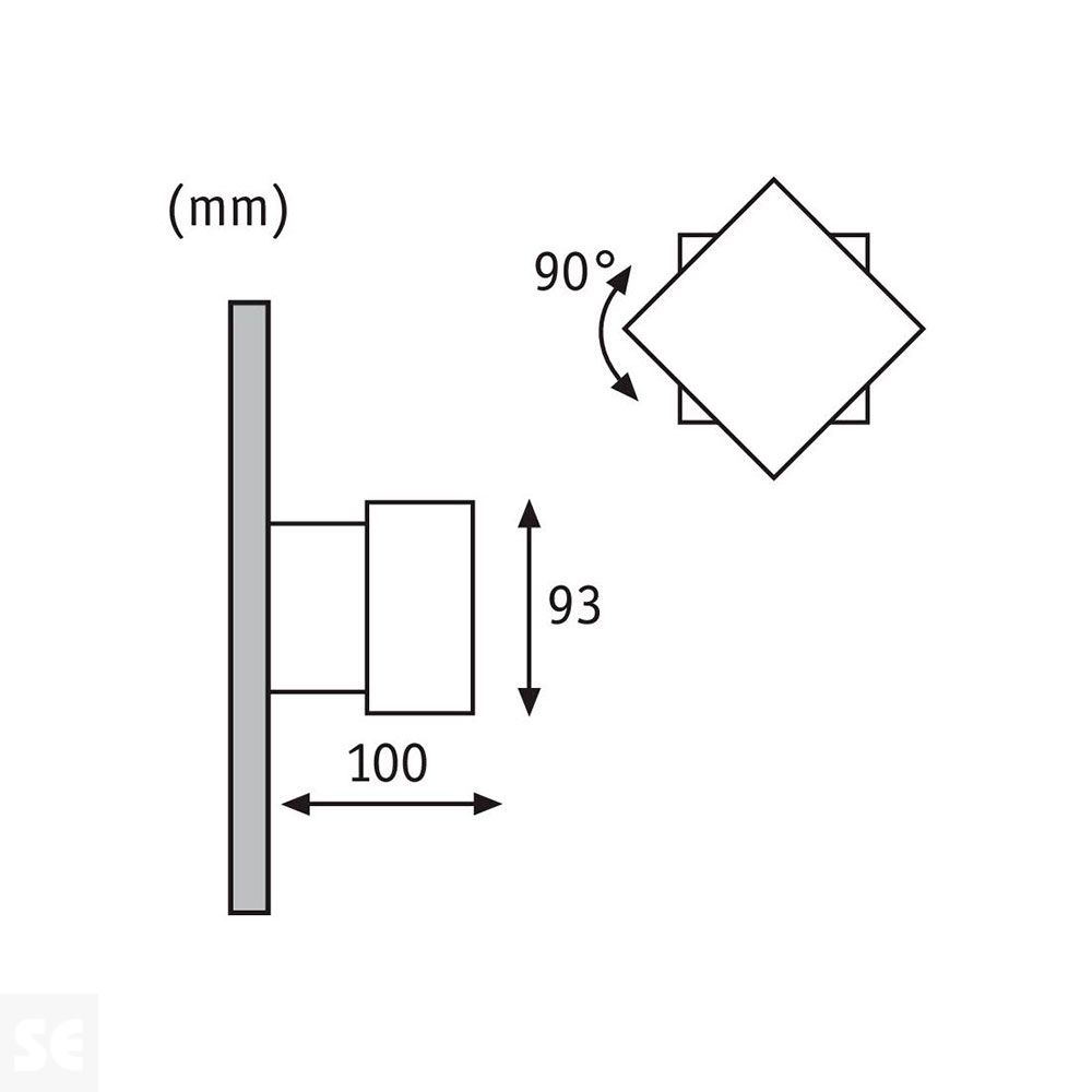 Lámpara de pared Led 2x3 W Ip65 Eck 100x100 Gris Ref.18002