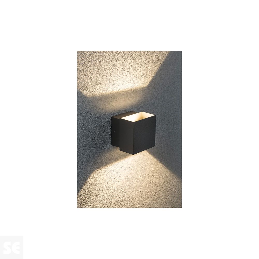 Lámpara de pared Led 2x3 W Ip65 Eck 100x100 Gris Ref.18002