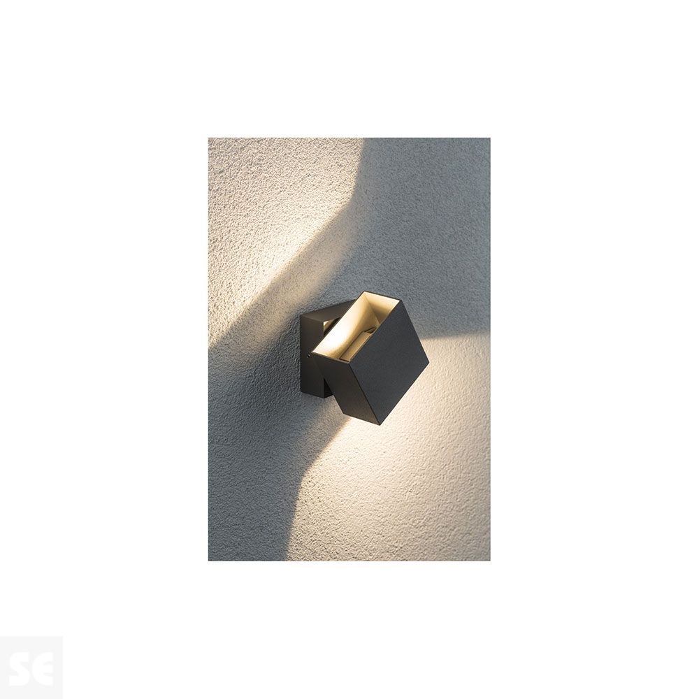 Lámpara de pared Led 2x3 W Ip65 Eck 100x100 Gris Ref.18002