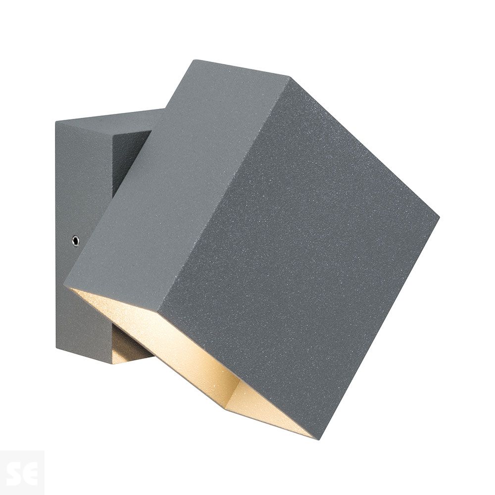 Lámpara de pared Led 2x3 W Ip65 Eck 100x100 Gris Ref.18002