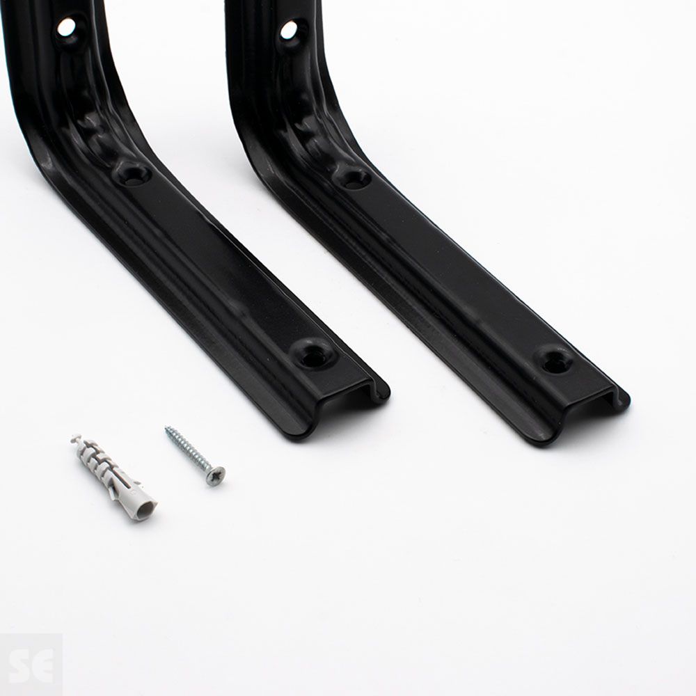 Soporte Escuadra Mod.210 Negro 160x120 Tacos-Tornill. 2 Unds