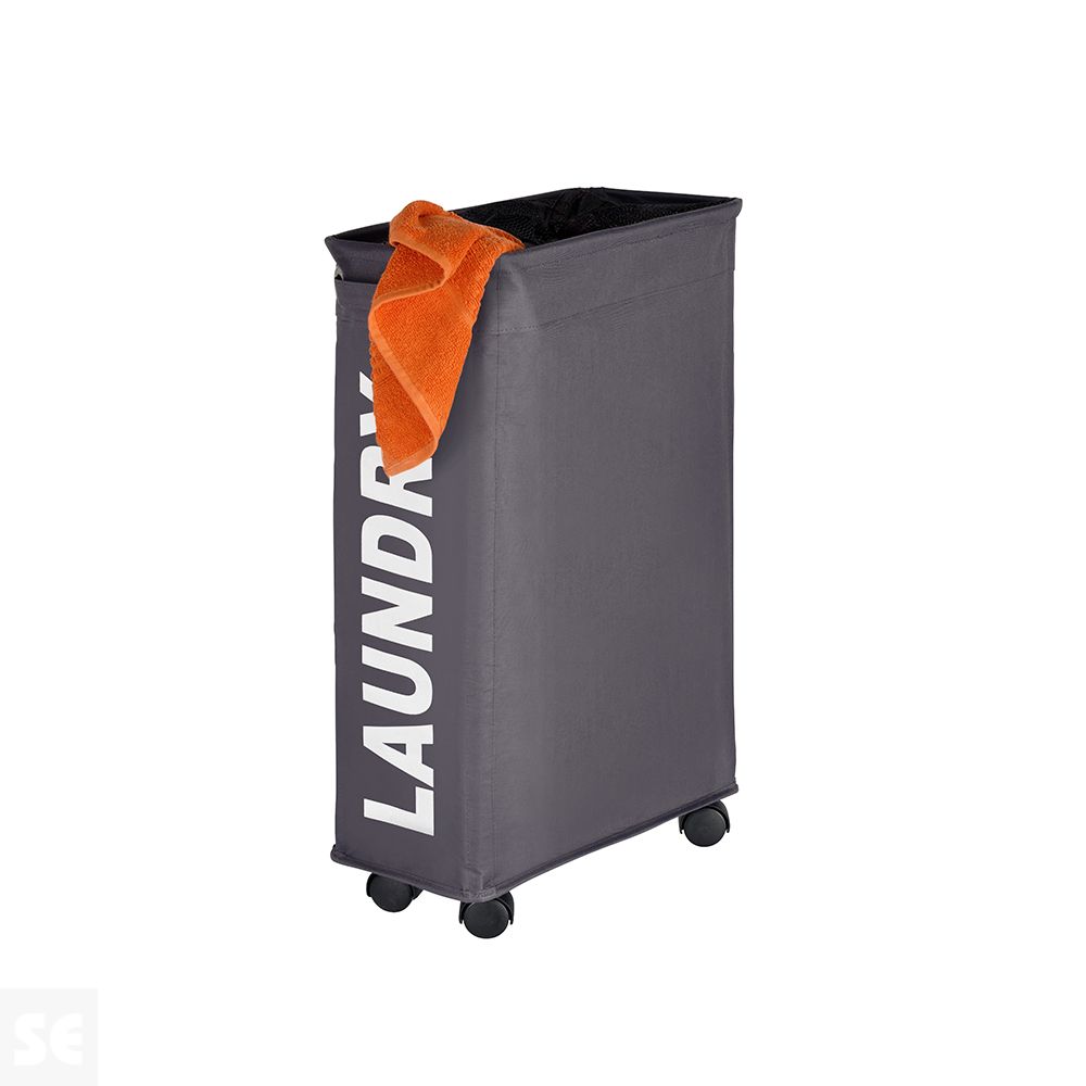 Cesto para la Ropa Estrecho con Ruedas Gris Oscuro - Corno Wenko