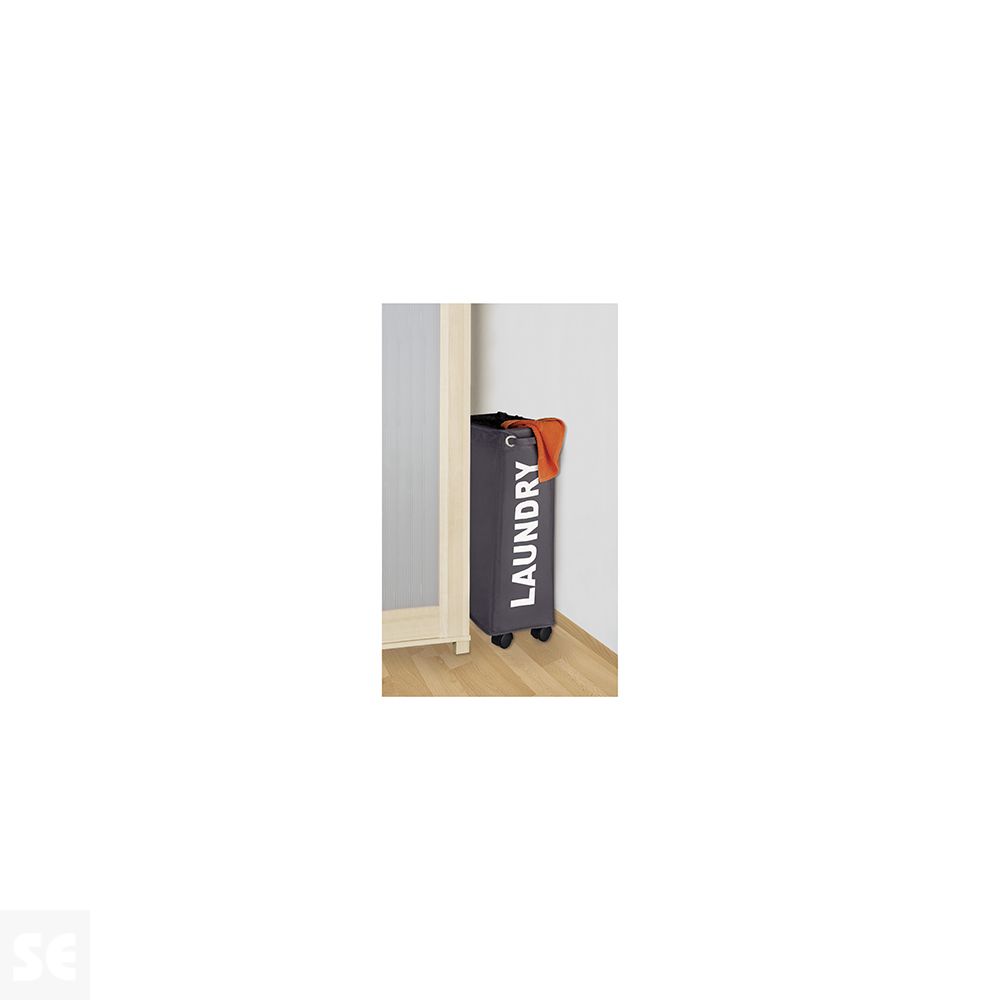 Cesto para la Ropa Estrecho con Ruedas Gris Oscuro - Corno Wenko