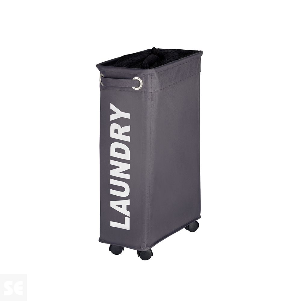 Cesto para la Ropa Estrecho con Ruedas Gris Oscuro - Corno Wenko