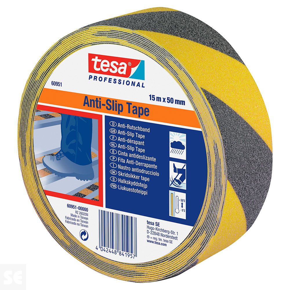 Cinta Adh. Antideslizante 50Mmx15M Amarilla/Negra