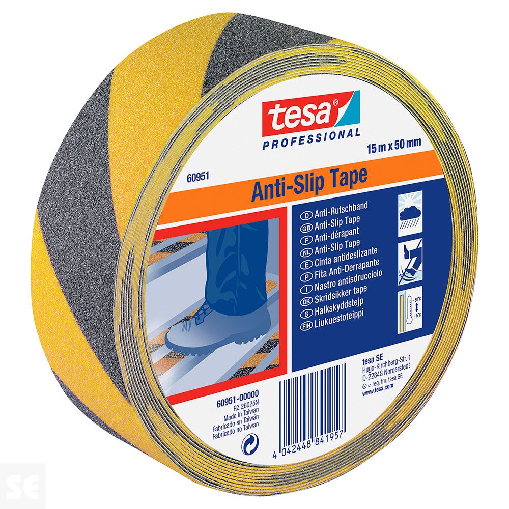 Cinta Adh. Antideslizante 50Mmx15M Amarilla/Negra