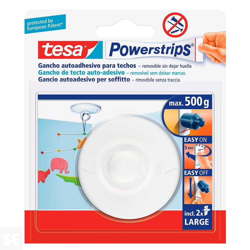 Gancho A Techo Blanco 2 Tiras