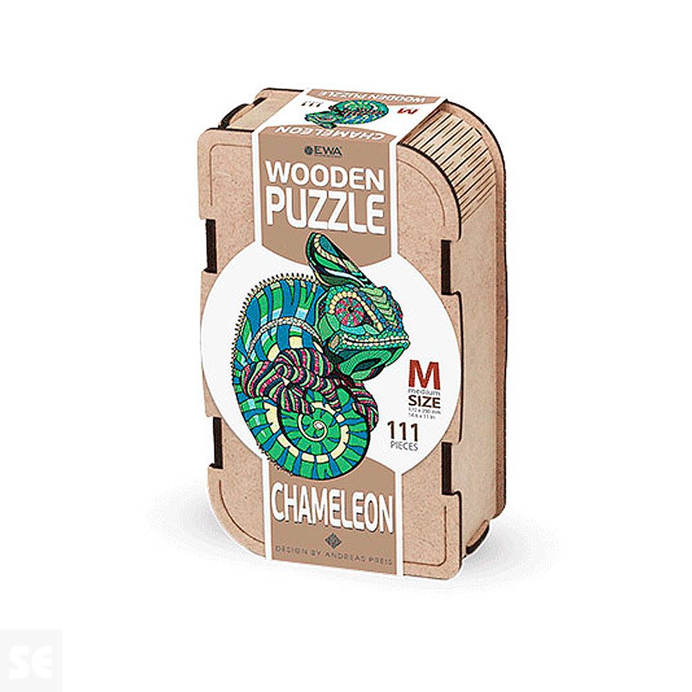 Ewa Puzzle Camaleón (M) 111 Piezas Caja de Madera