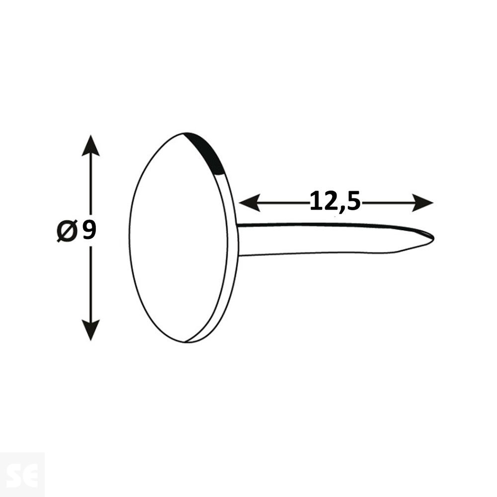 Tachuela Clavo Tapicería Latonada 9x12,5mm. (60u.)