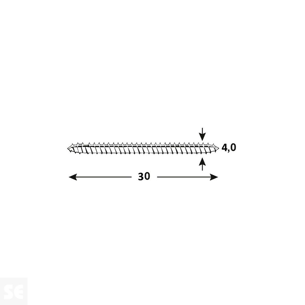 Tornillo Doble Rosca Madera 4x30mm. (16u.) 
