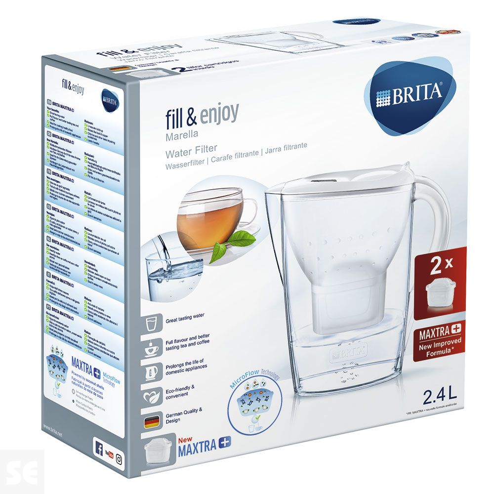 Jarra Marella 2 Filtros Maxtra+ Blanca