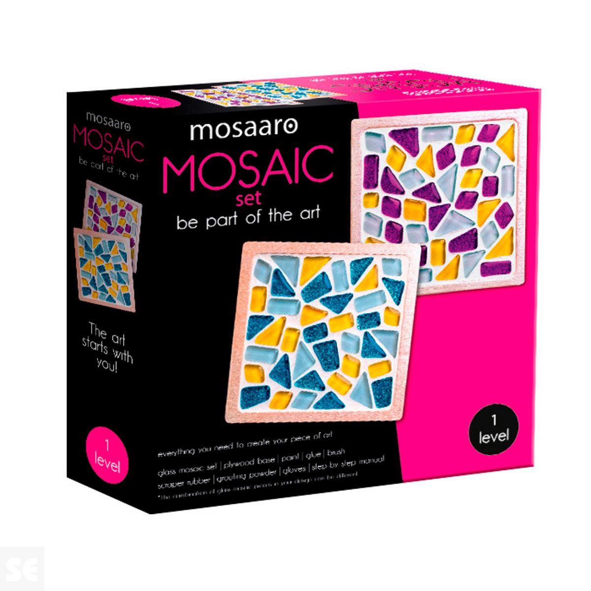 Kit de Creatividad 2 Posavasos Cuadrados Mosaico de Cristal
