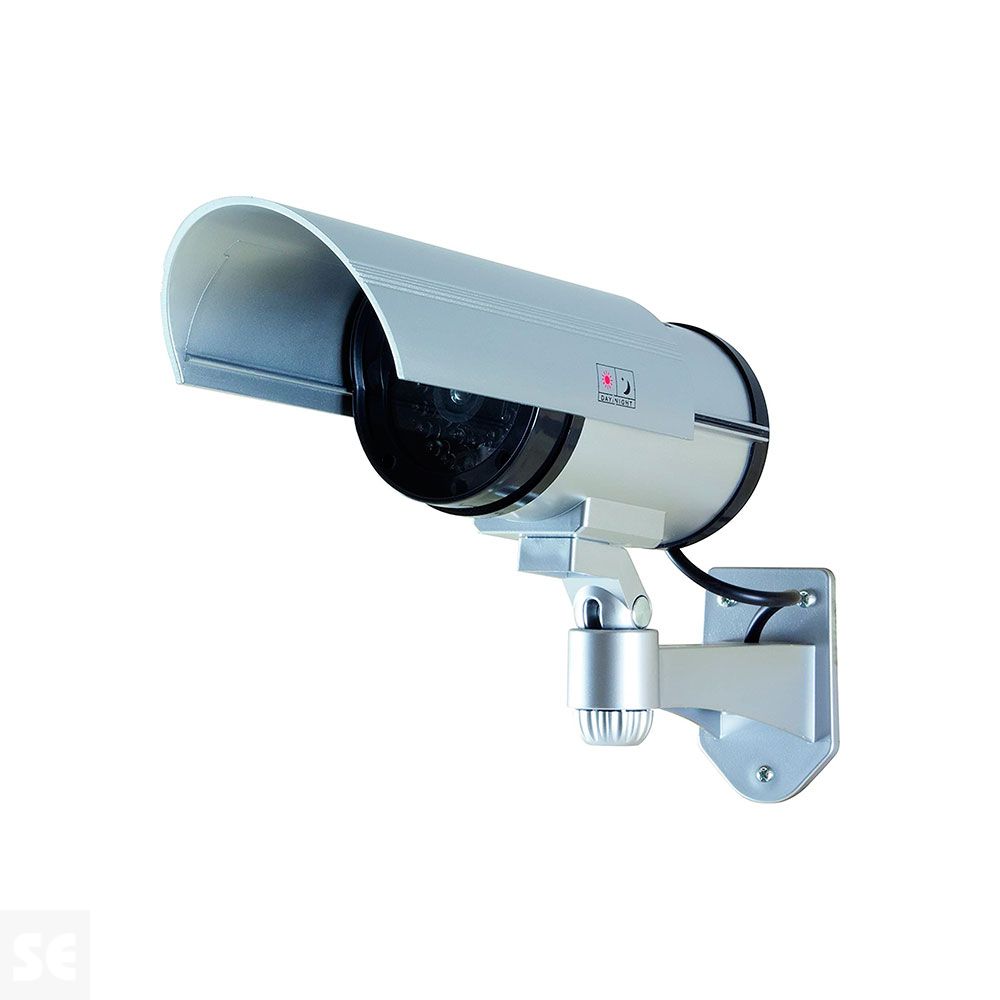 Cámara Seguridad Falsa Exterior Alimentación 2 Pilas AA