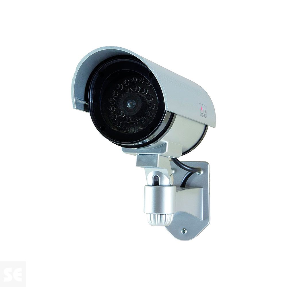 Cámara Seguridad Falsa Exterior Alimentación 2 Pilas AA